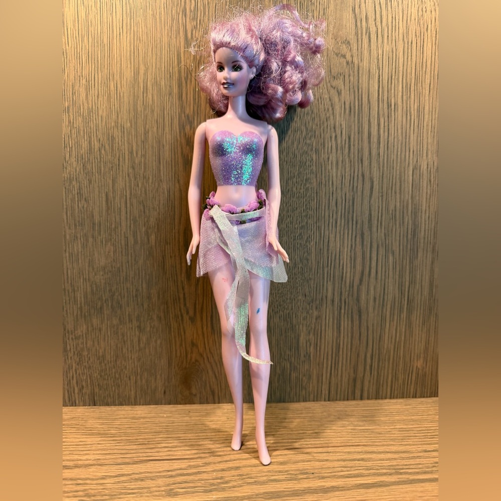 Barbie Fairy Sparkly Purple Doll with Pink Hair